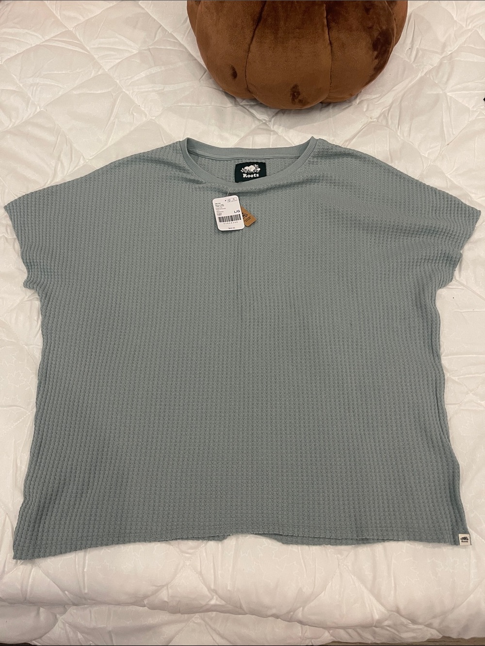 Roots Men’s Sage Green Waffle Knit Short-Sleeve Shirt
